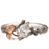 Twig and Ginkgo Leaf Engagement Ring Platinum and Moissanite Catalogue