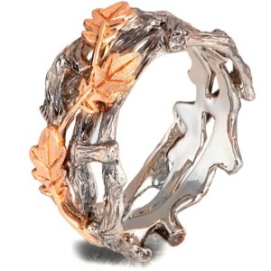 Twig and Oak Leaves Wedding Band Rose Gold Catalogue