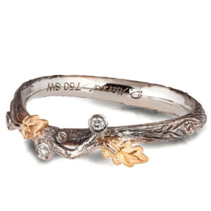 Twig and Oak Leaf Wedding Band Rose Gold Catalogue