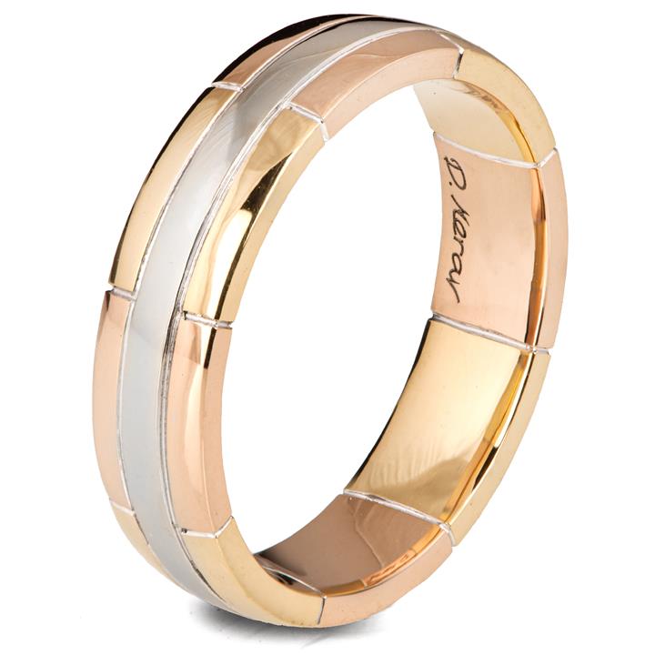 14k Tricolor Gold His & Her Wedding Band Engagement Ring Set – Unbranded, Sizes 5-13, No Stone
