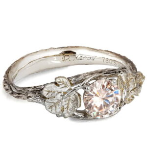 Twig and Fig Leaves Engagement White Gold and Moissanite Catalogue