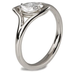Tilted Marquise Moissanite Engagment Ring White Gold Catalogue