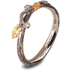 Twig and Oak Leaf Wedding Band Rose Gold Catalogue
