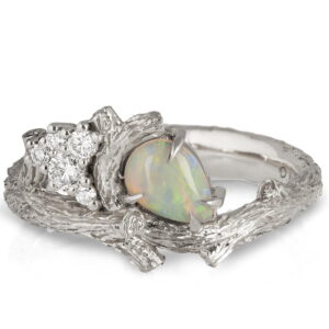 Platinum Opal and Diamonds Cluster Twig Ring Catalogue