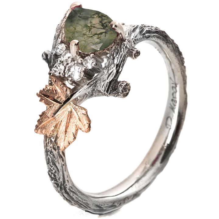 Rough Diamond ring, Raw diamond Ring, Raw Diamond Engagement Ring, Gre –  FANCYDIAMONDJEWELS