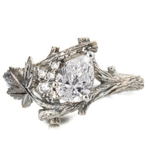 Maple Leaf Diamonds Cluster Engagement Ring White Gold Catalogue