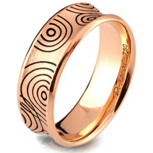 Textured Black and Rose Gold Ripple Wedding Band Catalogue