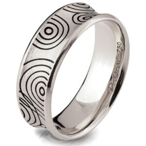 Textured Black and White Gold Ripple Wedding Band Catalogue