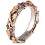 Twig and Oak Leaves Wedding Band