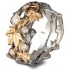 Maple Leaves Diamonds Wedding Band