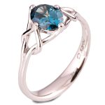 Oval Blue Diamond Celtic Engagement Ring