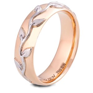 Comfort Fit Leaves Wedding Band