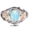 Twig and Leaf Opal Engagement Ring Yellow Gold 8