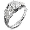 Raw Diamond Twig Engagement Ring White Gold 8