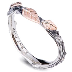 Twig and Leaf Wedding Band Rose Gold 11
