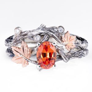 Orange Sapphire Maple Leaf Brisal Set