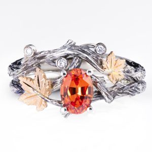 Orange Sapphire Maple Leaf Brisal Set