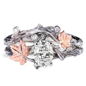 Diamond Maple Leaf Bridal Set