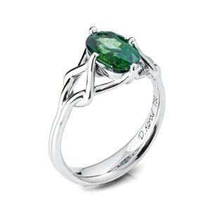 2ct Oval Green Sapphire Celtic Engagement Ring