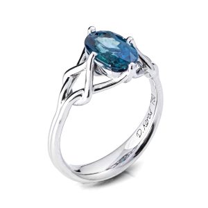 2ct Oval Teal Sapphire Celtic Engagement Ring